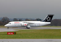 HB-IYV @ EGCC - Swiss-Star alliance livered RJ on 06L take off. - by Kevin Murphy