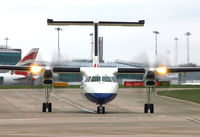 G-BRYW @ EGCC - Face to face with a BA Dash 8. - by Kevin Murphy