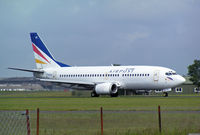 F-GFUE @ BOH - Boeing 737 3B3QC - by Les Rickman