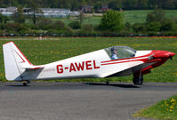G-AWEL @ EGBO - Strange looking single wheel aircraft at Wolverhampton. - by Kevin Murphy