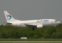 D-ACIN @ EGCC - Adria 737 drifting in on 06L. - by Kevin Murphy