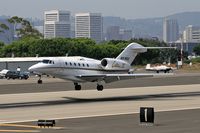 N978QS @ SMO - 2002 Cessna 750 Citation X N978QS, from Las Vegas McCarran Int'l (KLAS), nearing touchdown on RWY 21. - by Dean Heald