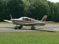 N83197 @ SMQ - Nice 1980 Piper PA-28 coasts in after a smooth landing. - by Daniel L. Berek
