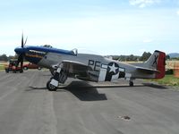 N5460V @ WVI - California Warbirds P-51D 44-72192 as StrawBoss II PE-X 44-14111 (port side) @ Watsonville Municipal Airport, CA - by Steve Nation