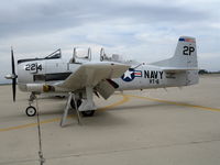 N2206G @ MER - North American T-28B 2P/224 VT-6 BuAer 137640 in abysmal weather @ Castle AFB, Merced, CA - by Steve Nation