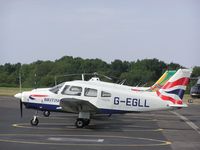 G-EGLL @ EGTB - Piper PA-28 of British Airways Flying Club - by Simon Palmer