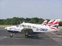 G-OWAP @ EGTB - Piper PA-28 of British Airways Flying Club - by Simon Palmer