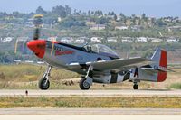 N44727 @ CMA - 1944 North American P-51D N44727 taxiing prior to her performance at the 2006 EAA Camarillo Airshow. - by Dean Heald