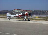 N32135 @ CMA - 1941 Waco UPF-7, Continental W670 220 Hp radial, taxi after landing Runway 26 - by Doug Robertson