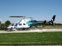 N29KH @ 5CL2 - CALSTAR 1981 Bell 222 hooked up to ground unit @ South County Hospital Heliport (Gilroy), CA - by Steve Nation