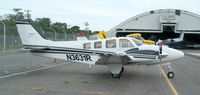 N3631R @ FRG - Baron on the ramp at Republic. - by Stephen Amiaga