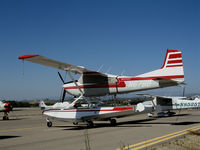 N67BB @ CRQ - 1977 Cessna A185F on floats @ McClellan-Palomar Airport, CA - by Steve Nation