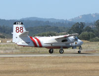 N426DF @ STS - Grass Valley-based CDF S-2T Tanker #88 with Bob Finer at the controls touching down in nasty crosswind at Sonoma County Airport, CA following firefighting mission - by Steve Nation