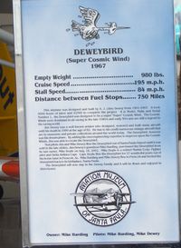 N3Y @ SZP - 1961-1967 Dewey 1 Deweybird History & Description, in the Dewey Aviation Museum Hangar - by Doug Robertson