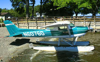 N60760 - NorCal Aviation float-equipped 1969 Cessna 150J moored at Skylark Shores Motel, Lakeport, CA for 2006 Clear Lake Splash-in - by Steve Nation