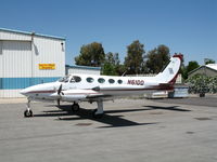 N61DD @ PRB - Eberle Winery 1980 Cessna 340A with Eberle Wild Pig TL @ Paso Robles Municipal, CA - by Steve Nation