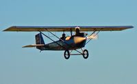 N54N @ 8N1 - The Golden Age Air Museum's beautiful Pietenpol Air Camper passes overhead. - by Daniel L. Berek