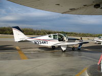 N334MT @ AJO - 1962 Beech 35-B33 ready for gas @ Corona Municipal Airport, CA from Big Bear, CA - by Steve Nation