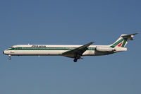 I-DATU @ LHR - Alitalia MCD MD-82 about to land at London Heathrow - by Mark Giddens
