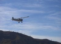 N3039E @ SZP - 1946 Aeronca 7AC CHAMPION, Continental O-200 100 Hp upgrade by STC, takeoff climbout Runway 22 - by Doug Robertson