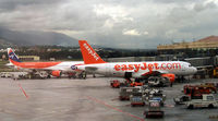 G-EZEV @ LEMG - Airbus 319-111 preparing to leave Pablo Ruiz Picasso Airport,  Malaga Spain. - by Jeff Sexton