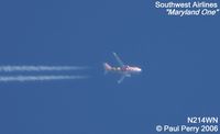 N214WN @ ASJ - One of Southwest's special liveries, visible from 36000 feet - by Paul Perry