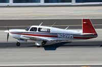 N22HM @ SMO - Martinez Investment Inc's 1990 Mooney M20M landing on RWY 21, concluding a 1-hour flight from San Diego Brown Field Municipal (KSDM). - by Dean Heald