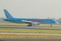 G-BYAL @ EGCC - Thomson - Landing - by David Burrell