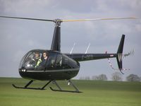 G-CCTL @ EGBK - Robinson R44 leaving Sywell - by Simon Palmer