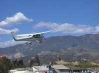 N9796H @ SZP - 1981 Cessna 182R SKYLANE, Continental O-470-U 230 hp, takeoff climb Rwy 04 - by Doug Robertson