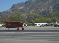 N57E @ SZP - 1937 Howard DGA-11 CUSTOM, P&W R-985-N 450 Hp, takeoff roll rwy 22 - by Doug Robertson