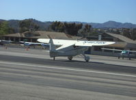 N4638N @ SZP - 1944 Howard DGA-15P P & W R985-AN Wasp Junior 450 Hp The Dickenson's 'White Bear', taxi turn off Rwy 22 - by Doug Robertson