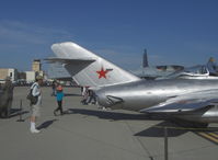 N41125 @ NTD - 1954 Mikoyan Gurevich MIG-15UTI, NATO code name 'Midget', one Klimov VK-1 Turbojet 5,950 lb st, two seat trainer, tail & red star - by Doug Robertson