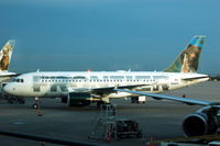 N931FR @ DEN - Frontier Airlines taxi in to gate - by John Little