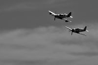 N518WB @ KLSV - Upper - Edward G. Kurdziel - Del Mar, California - 1950 Fairey Aviation Ltd Firefly AS-6 / Lower - Getchell Aircraft - San Jose, California - 1951 Hawker Mk II Sea Fury / Aviation Nation 2006 / My 2100th upload. - by Brad Campbell