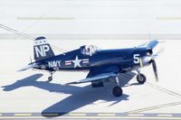 N4901W @ CID - F4U-5NL 124560 stopping over for fuel - by Glenn E. Chatfield