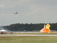 N51JC @ LAL - P-51 with pyros - by Florida Metal