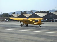 N4155U @ SZP - 1993 Piper PA-18-150 SUPER CUB, Lycoming O-320 150 Hp, oversize tires,  touchdown Rwy 22 - by Doug Robertson