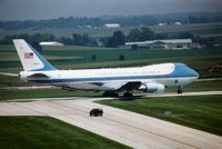 92-9000 @ CID - Air Force One ready for take-off runway 27.  Shot from the control tower with 600mm lens - by Glenn E. Chatfield
