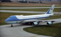 92-9000 @ CID - Air Force One taxiing in from landing runway 9 - by Glenn E. Chatfield