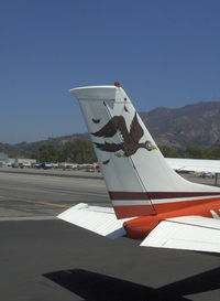 N1445S @ SZP - 1976 Cessna 182P SKYLANE, Continental O-470-S 230 Hp, tail logo - by Doug Robertson