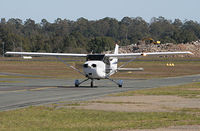 VH-CNU @ YBAF - Taxiing back to tarmac at Archerfield - by aussietrev