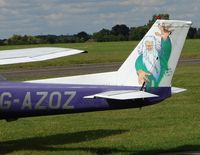 G-AZOZ @ EGMC - Cessna FRA150L - amusing tail livery - by Terry Fletcher