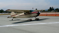 N7760C @ WVI - Recently restored Cessna 170B taxying @ Watsonville, CA airshow - by Steve Nation