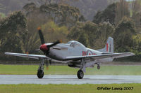 ZK-TAF @ NZAR - wet-weather take-off roll - by Peter Lewis