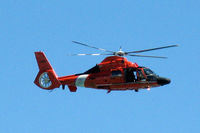 6505 - HH56A Dolphin Helicopter of US Coastguard over Waikiki - by Jeff Sexton