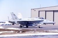 162834 @ CID - F/A-18A at the Rockwell-Collins ramp - by Glenn E. Chatfield