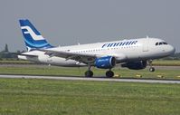 OH-LVF @ LOWW - Finnair A320 touchdown at rwy34 - by Dieter Klammer