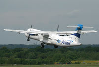 EI-REF @ EGCC - Aer Arran ATR on take off - by Kevin Murphy