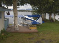 N57778 @ LHD - 1977 Piper PA-18-150 SUPER CUB on floats, Lycoming O-320 150 Hp, with very nice 'line shack' & mooring on Lake Spenard contiguous with Lake Hood. - by Doug Robertson